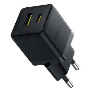 BASEUS PALM ΦΟΡΤΙΣΤΗΣ ΓΡΗΓΟΡΗΣ ΦΟΡΤΙΣΗΣ, 2 ΘΥΡΕΣ, 30W, ΜΑΥΡΟΣ