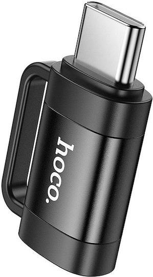 HOCO UA31E, ΑΝΤΑΠΤΟΡΑΣ, TYPE-C ΑΡΣΕΝΙΚΟ ΣΕ LIGHTNING ΘΥΛΗΚΟ, ΜΑΥΡΟ