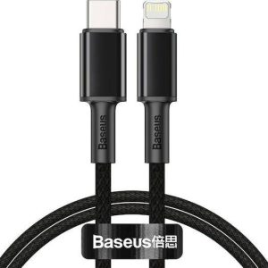 BASEUS HIGH DENSITY, ΚΑΛΩΔΙΟ ΓΡΗΓΟΡΗΣ ΦΟΡΤΙΣΗΣ, TYPE-C ΣΕ LIGHTNING, 20W, 2m, ΜΑΥΡΟ