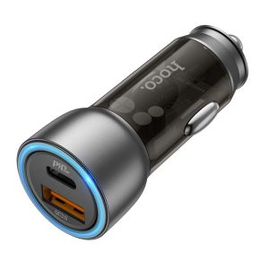 HOCO NZ8 ΦΟΡΤΙΣΤΗΣ ΑΥΤΟΚΙΝΗΤΟΥ, SPRINTER PD25W+QC3.0, 1 ΘΥΡΑ ΔΙΑΦΑΝΟ ΚΑΦΕ
