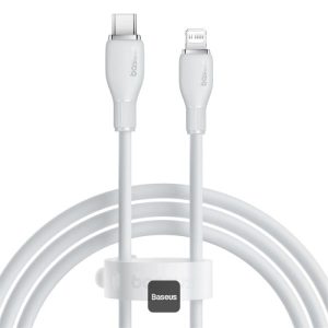 BASEUS PUDDING, ΚΑΛΩΔΙΟ ΦΟΡΤΙΣΗΣ, TYPE-C ΣΕ LIGHTNING, 2m, 20W, ΛΕΥΚΟ