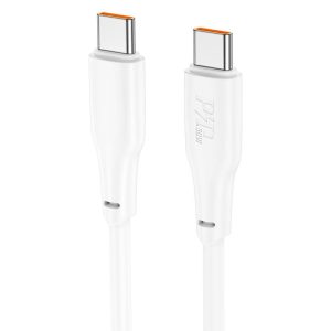 HOCO X93 ΚΑΛΩΔΙΟ ΦΟΡΤΙΣΗΣ ΚΑΙ ΔΕΔΟΜΕΝΩΝ FORCE, TYPE-C ΣΕ TYPE-C, 2m, 60W, ΛΕΥΚΟ