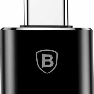 BASEUS MINI, ΑΝΤΑΠΤΟΡΑΣ, USB ΘΗΛΥ ΣΕ TYPE-C ΑΡΣΕΝΙΚΟ, ΜΑΥΡΟ